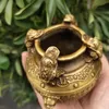 Garrafas Chinês Velho Cobre Metal Sapo Dourado Pote Decoração de Casa Coleção de Artesanato