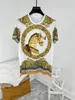 Men's T Shirts Summer Europe Style Floral Print High Quality Diamonds Casual T-shirt Tee Tops C919men's