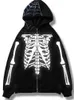 Jaquetas masculinas grande promoção y2k moda rua vestuário vintage crânio hoodie com zíper superior gótico moletom harajuku casaco 231120