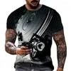 Camisetas para hombres Camisetas vintage para hombres Reloj 3D Impreso Cuello redondo Tops de manga corta Calle Hip Hop Camiseta de gran tamaño Ropa para hombres Y2k
