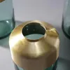 Vases Light Luxury Bronze Inlaid Green High-end Straight Tube Floral Vase Living Room Decorations