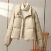 Neue Winter Blase Puffer Jacke Frauen Lange Ärmeln Casual Kurze 90% Weiße Ente Unten Mantel Weibliche Lose Feder Parka