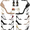 2023 femmes luxe talons hauts chaussures habillées designer de mode en cuir verni Gold Tone triple noir argent nuede femmes dame sandales fête mariage bureau pompes sandales
