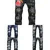 2023 Designer Jeans Hommes Pantalons en lin Hip Hop Jeans en détresse Ripped Biker Slim Fit Moto Denim pour hommes a1