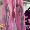 Män s jeans hiphop vintage hellstar casual sweatpants tvättade rosa byxor män kvinnor alla matchar hellstar byxor 231120