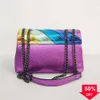 Kvällspåsar örnhuvud Kurt Geiger Bag Rainbow Women Handväska Jointing Colorful Cross Body Patchwork Clutch NE