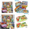 Puzzle all'ingrosso 60 pezzi in legno puzzle puzzle scatola di ferro cerebrale per bambini cartone animato veicolo animale azzurro giocattolo educativo giocattolo educativo per bambini c dh1lo