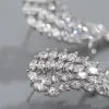 Earring angle wings Stud Zircon Earring White Gold Filled Party Wedding Drop Earrings for Women Bridal Engagment Promise Jewelry Gift