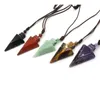Reiki – collier en pierres naturelles pour femmes, pendentif en cristal de guérison pointu en pointe de flèche, bijoux Hip Hop à la mode, cadeau de noël