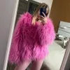 Women's Fur Faux Fur Fur Coats Women Autumn Winter Top Fashion Pink Faux Fur Coat Elegant Thick Warm Faux Fur Jackets for Women 231120