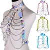 Taille chaîne ceintures holographique corps chaîne harnais Top Punk femmes Holo arc-en-ciel taille bijoux Festival Rave tenue Designer ceinture femmes 230419