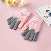 Guantes sin dedos para niños 9PCS Guantes de invierno con dedos completos Niños Lindos guantes de gato de dibujos animados Guantes de punto gruesos de invierno Guantes cálidos para bebés de 6 a 12 años 231120