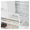 Supports de stockage Racks Fer Art Salle de bain Support de rangement Tenture murale Poinçon carré et organisation sans trace Livraison directe Maison Jardin Ho Otyny