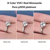 Bröllopsringar Iogou PT950 Platinum 2/3CT 4CT Solitaire D Color Ring Diamond Wedding Promise Rings for Women Engagement Jewelry Gift231118