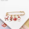 Pins Brooches Rinhoo Merry Christmas Big Needle Brooch For Women Cute Enamel Santa Claus Moon Xmas Tree Snowflake Lel Pins New Year JewelryL231120