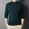 Suéteres masculinos 2023 marca homens cashmere suéter meia gola de malha pulôveres para juventude masculina magro malhas homem qualidade