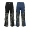 Jeans pour hommes Streetwear Y2K Camouflage Patchwork droit pour hommes multi-poches décontracté Baggy Cargo pantalon surdimensionné Denim pantalon