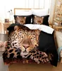 3D leopard print Duvet Cover Set 100 polyester skinfriendly breathable brushed fabric duvet cover with pillowcase 23 piece set 2375687