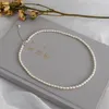 Naszyjniki wisiorek Ashiqi 4mm Mini Natural Slimwater Pearl Naszyjnik dla kobiet ślub 925 Srebrny biżuteria 231118