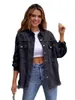 Women's Jackets European And American Style Solid Color Mid-Length Ripped Long Sleeves Denim Coat Jacket Women