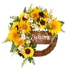 Dekoracyjne kwiaty nogi małe, duże światło wieniec dekoracja słonecznika słoneczno -kwiat drewniany znak wisiorek wiszący