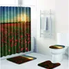 Bath Mats Yellow Flowers Sea Casa De Banho Banyo Bathroom Carpet Toilet Set Tapis Salle Bain Alfombra Bano