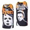 Film Basket KILLER SEASON Jersey Film Michael Mike Myers Cucito Per Gli Appassionati Di Sport College Team Retro Pullover High School Traspirante Squadra Camicia Nera Uniforme