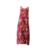Nowe sukienki, drukowana sukienka Maxi 2024 Vintage Kobiety Sundress Summer Długie vestido kobiet