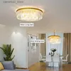 Plafonniers Luxe LED plafond lustre lumière cristal chambre invité salle à manger moderne américain minimaliste métal faible hauteur petit appartement Q231120