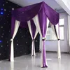 Upscale Wedding DIY Decoration Four Corner Pavilion Double Crossbar Stand Metal Ritual Veil Shelf For Party Site Layout