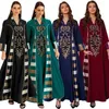 Etnische kleding Arabische Turkse Saoedi-Afrikaanse abaya's voor vrouwen geborduurde streep moslimjurk Kaftan Dubai Abaya-kleding