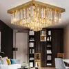 Kronleuchter Moderner Gold-Kristall-Kronleuchter für Decken-Schlafzimmer-Wohnzimmer-Kristall-Lampen-Wohnkultur-Quadrat-LED-Leuchten