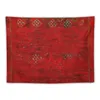 Tapisserier V17 Röd traditionell marockansk mattstruktur. Tapestry Room Decorator Tapestrys