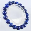 Brin Naturel Lapis Lazuli Jades Pierre Ronde 10mm Perles Bracelet Extensible 7 Pouces Bijoux Charme IBK308