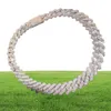 19mm wide heavy chain iced out bling diamond Curb Cuban link chain hip hop chain necklace4167008