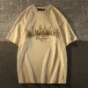 Camisetas para hombre Algodón puro Camiseta de manga corta retro americana para hombres y mujeres Diseño de nicho Sentido Sabor suelto Chic Pareja de verano Y2K Tops 230420