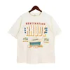 Designer Fashion Vêtements Tees Hip Hop T-shirts Rhude Hommes Imprimé Nouvel Été Pur Coton Col Rond Couple Personnalité Petit T-shirt À Manches Courtes Lâche Streetw 60BI