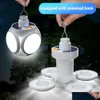 Gadget da esterno Gadget da esterno Lampada ricaricabile USB Tenda Led Cam solare Lanterna Proiettori Dc Forniture notturne di emergenza portatili 231 Dhrit