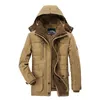 Men's Jackets 7XL Men Winter Warm Parkas Mens Fleece Detachable Hat Jacket Parkas Men Casual Cotton Outdoor Fur Trench Padded Jackets Coats 231120