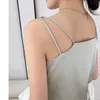 Camisoles Tanks New Tank Top Solid Halter Crop Tops Women Summer Camis Backless Camisole Satin Silk Tee Kvinnlig ärmlös beskuren väst 230420