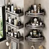 Étagères de salle de bain au-dessus des toilettes sans perceuse montage mural douche coin rangement shampoing support matériel accessoires 230419