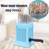 BBQ Tools Accessories BBQ Kött Skewer Maker Wear Meat String Lamb Spett Machine 49 Holes Spett Tools Tofu Spett Machine Grill Grill Accessories 230419