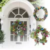 Flores decorativas Spring Welcome Wreathhouse Farmhouse diariamente porta de vasta na frente Four Seasons Simulation Flower Fire para