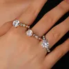 Moda Pierścionki zaręczynowe Diamentowe Pierścienie weselne Pierścienie dobre biżuterię Titanuim stal Rose Gold Kolor Ring Cz Crystal Pierścień dla kobiet