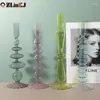 Candle Holders Colorful Glass Vintage Decorative Candlestick Holder Wedding Birthday Home Room Dinner Decoration Flower Vase