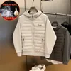 Jaquetas masculinas para baixo jaqueta homens mulheres roupas de golfe moda splice solto com capuz casal casaco casual esporte coreia pato branco desgaste 231118