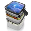 Dinnerware Above The Clouds Bento Box Student Camping Lunch Dinner Boxes Cloud Sky Night Celestial Blue Purple Vibrant