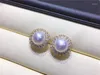 Stud Earrings Natural Freshwater Pearl Good Quality 9-10 Mm Tibetan Silver 001