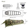 Tents and Shelters Single Person Camouflage Tunnel Tent Outdoor Camping Portable Lightweight Rainproof Nylon Fabric Aluminum Pole Double Zipper 231120