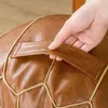 Pillow 53cm Vintage Moroccan PU Leather Pouf Cover Embroider Ottoman Footstool Home Decor Artificial Unstuffed